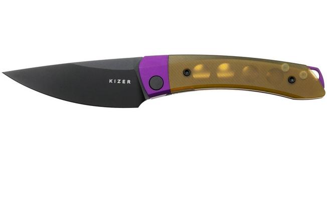 Immagine per Kizer Vanguard Mini Momo V3663A1 Black 154CM, Yellow Ultem, coltello da tasca, Vladimir Legachev design