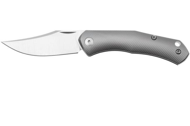 Image for GiantMouse ACE Jutland JUTLAND-SJ-TI, Satin CPM S90V Grey Milled Titanium pocket knife, Ansø and Voxnaes design