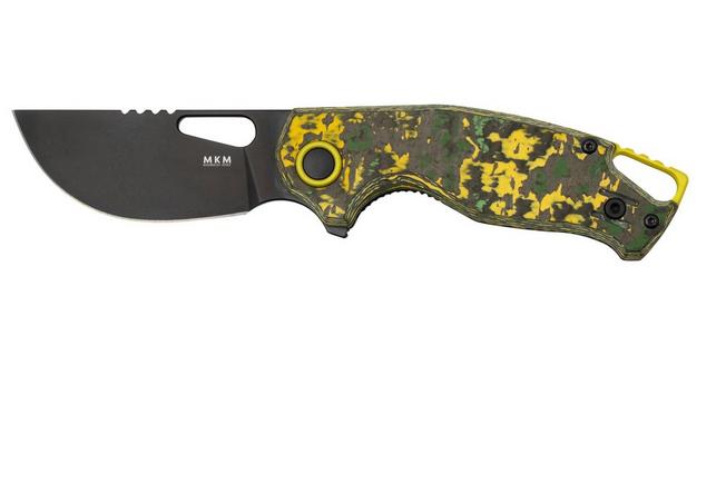 Image for MKM Vincent VCV-CTD Black PVD VANAX, Toxic Storm Carbon Fibre, Lime Green Aluminum pocket knife, Jesper Voxnaes design