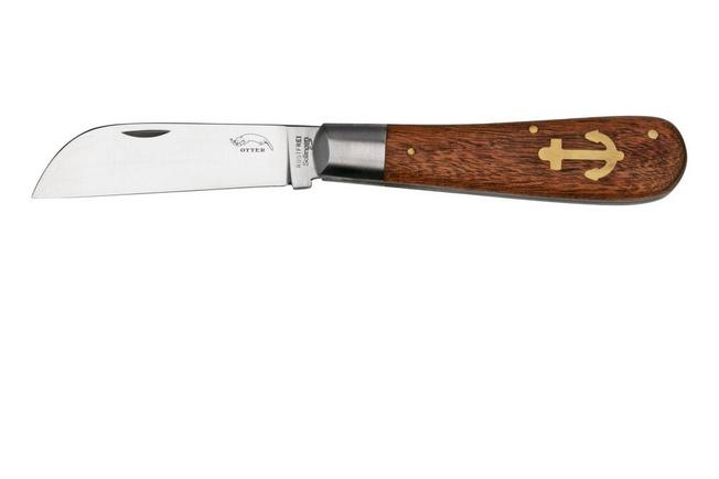 Immagine per Otter Anchor Knife 173 R Large Stainless, Sapeli, Brass Anchor, coltello da tasca