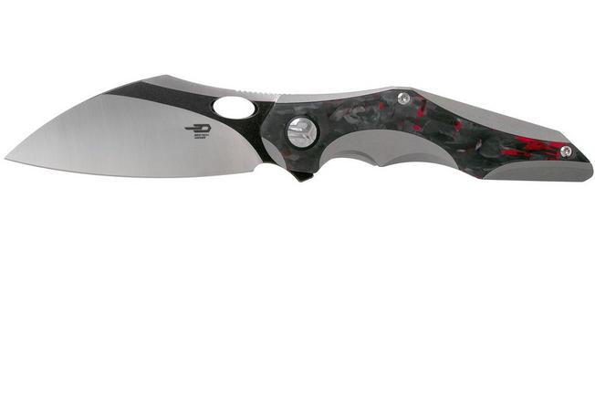 Bild für Bestech Nogard BT2105C Titanium, Red Marble Carbonfiber Taschenmesser, Kombou Design