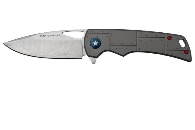 Afbeelding voor Böker Plus P-51 Damascus 01BO910DAM zakmes, Steve Kelly design