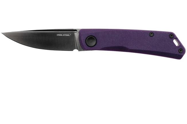 Afbeelding voor Real Steel Luna Lux 7001Z4, K110 DLC Coating, Purple G10, slipjoint zakmes