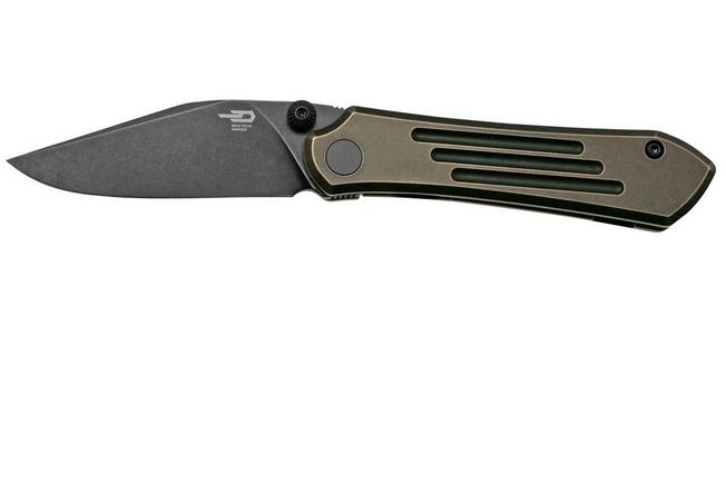 Afbeelding voor Bestech Icarus BT2302B Blackwashed M390 Black Bronze Stonewash Titanium, zakmes