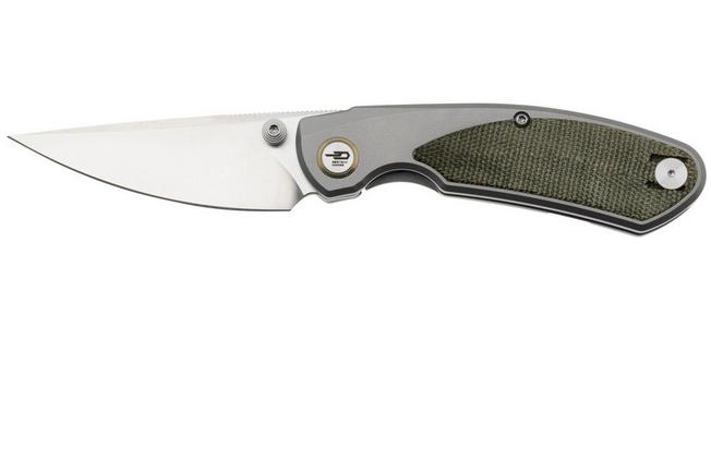 Image pour Bestech Lito BT2307A Grey Titanium, Black Canvas Micarta, couteau de poche, Ostap Hel design