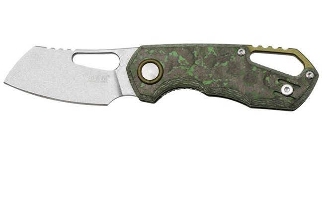 Image for MKM Isonzo FX03-2CJ Cleaver Stonewashed, Jungle Wear Carbon Fibre pocket knife, Jesper Voxnaes design