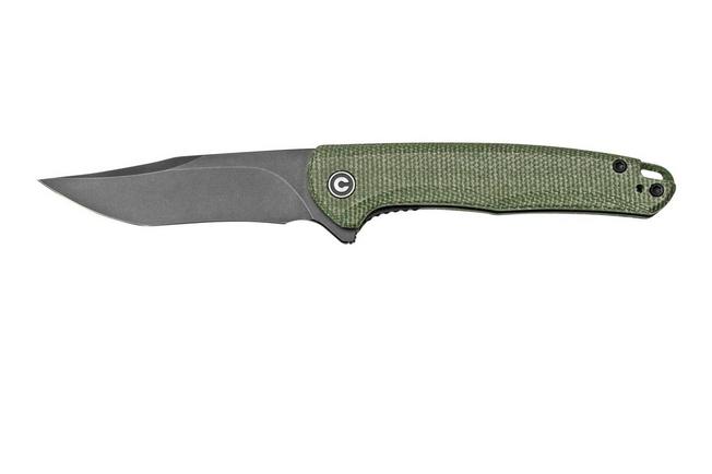 Image for Civivi Mini Sandbar C20011-3 Blackwashed, Green Micarta pocket knife, Eric Ochs design