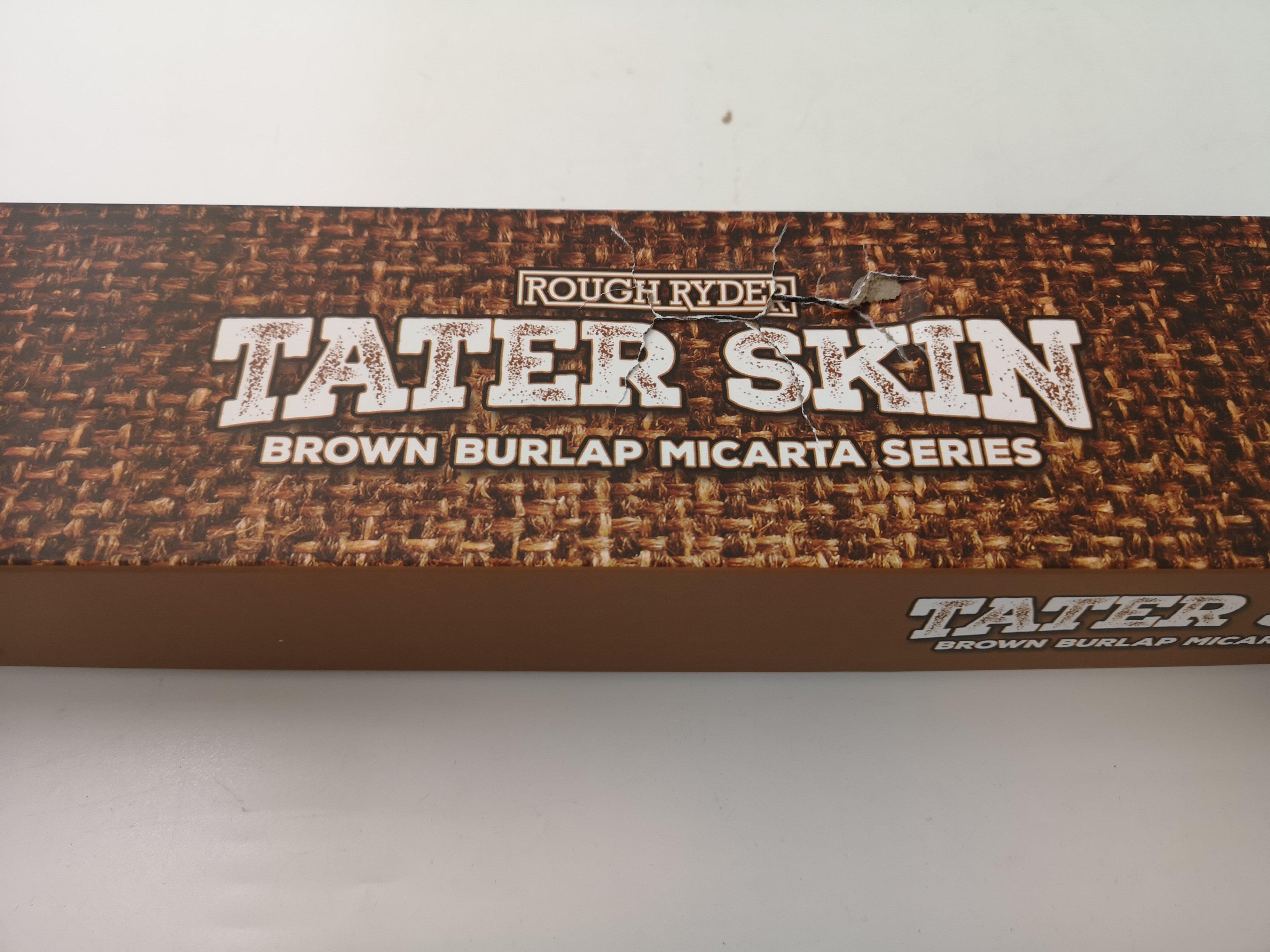 Rough Ryder Tater Skin Bowie RR2342 Satin 440, Brown Burlap Micarta ...
