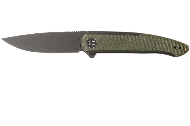 Bild für WE Knife Smooth Sentinel WE20043-4 Black Titanium Green Micarta Taschenmesser