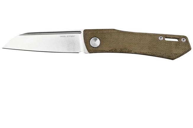 Image for Real Steel Solis 7065GM, N690, Green Micarta Knivesandtools Exclusive pocket knife, Poltergeist design
