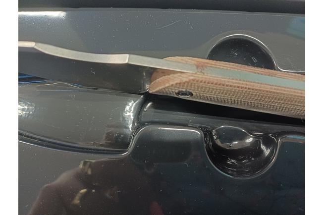 Bild für Kizer Harpoon Mini 1040S7, Satin AEB-L, Brown Micarta, Fahrtenmesser, Maverick Customs Design