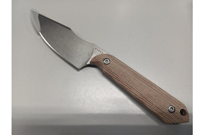 Bild für Kizer Harpoon Mini 1040S7, Satin AEB-L, Brown Micarta, Fahrtenmesser, Maverick Customs Design