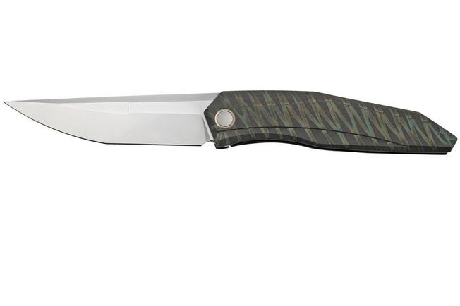 Bild für WE Knife Cybernetic WE22033-3 Tiger Stripe Pattern Flamed Titanium, Bead Blasted Limited Edition, Taschenmesser