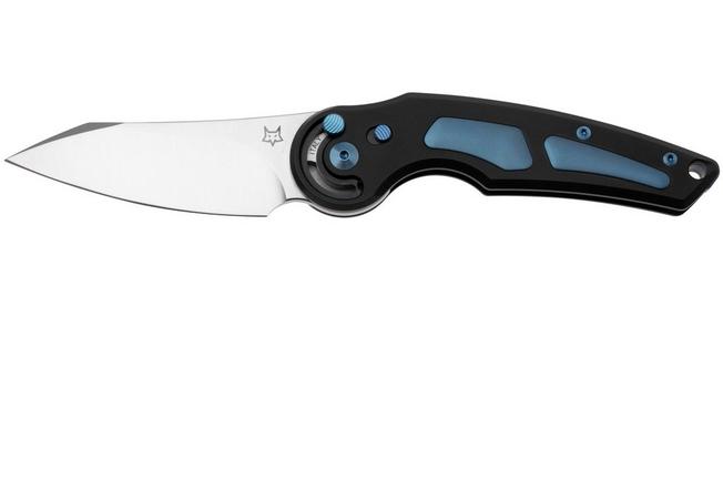 Bild für FOX Knives Jupiter FX-555-TIBL, M390 Satin, Black PVD Titanium, Blue Oxidized Titanium Insert, Taschenmesser