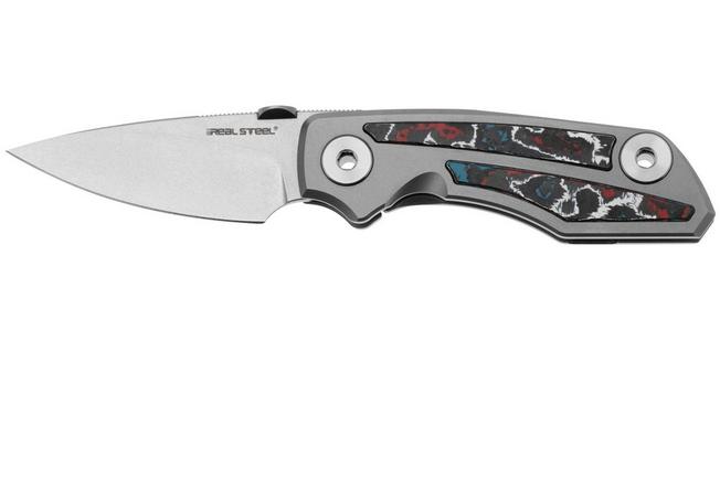 Bild für Real Steel Delta 2600, 7101NB, Stonewashed S35VN, Titanium Nebula Fatcarbon Inlay, Taschenmesser