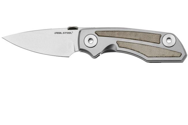 Bild für Real Steel Delta 2600, 7101G Stonewased S35VN, Titanium Green Micarta Inlay, Taschenmesser