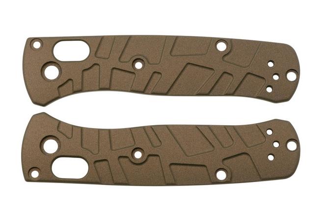 Bild für Lex Custom Benchmade Mini Bugout Scales MBUTHGGC Turtle Green Gold Titanium, Griffschalen