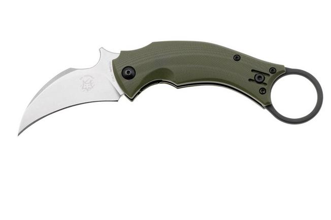 Bild für Fox Knives Black Bird FX-591ODSW Green G10 Stonewash, Karambit Taschenmesser, Bastinelli Design