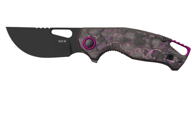 Obraz dla Nóż składany MKM Vincent VCV-CPD Black PVD VANAX, Purple Haze Carbon Fibre, Purple Aluminium, projekt Jesper Voxnaes