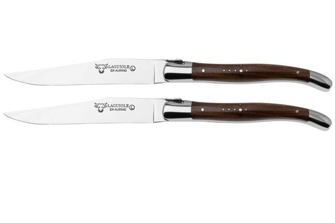 Image pour Laguiole en Aubrac 22C99MORIH, set de 2 couteaux à steak, bois d'amarante