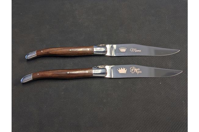 Image pour Laguiole en Aubrac 22C99MORIH, set de 2 couteaux à steak, bois d'amarante