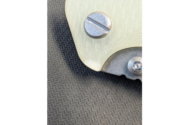 Image pour Rick Hinderer Eklipse 3.5" Slicer Hollow Stonewashed S45VN, Titanium Translucent Green G10, couteau de poche