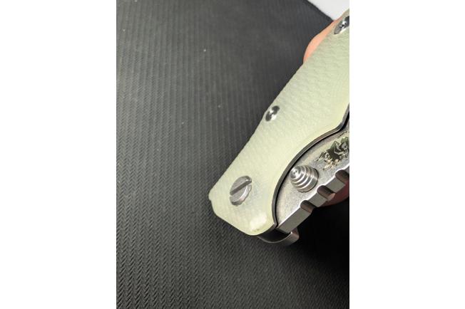 Image pour Rick Hinderer Eklipse 3.5" Slicer Hollow Stonewashed S45VN, Titanium Translucent Green G10, couteau de poche