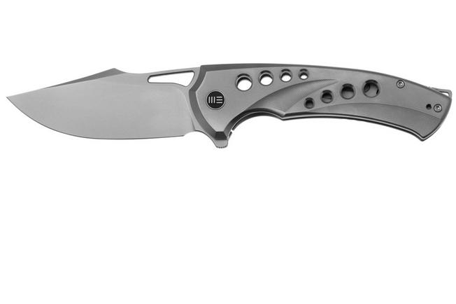 Bild für WE Knife Swiftfin WE23051-2 Polished Bead Blasted CPM 20CV, Polished Bead Blasted Titanium, Satin Holes Taschenmesser