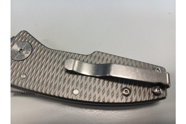 Afbeelding voor Demko Nano-Shark, NANO-20CV-MIL-TI-CP Stonewashed CPM 20CV Clip Point, Milled Titanium, zakmes