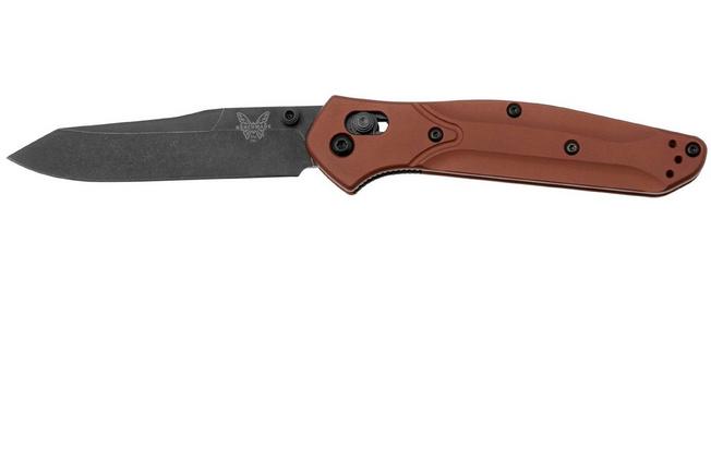 Image for Benchmade 940BK-03 Osborne, DLC Battlewash CPM MagnaCut, Burnt Copper Aluminum pocket knife, Warren Osborne design