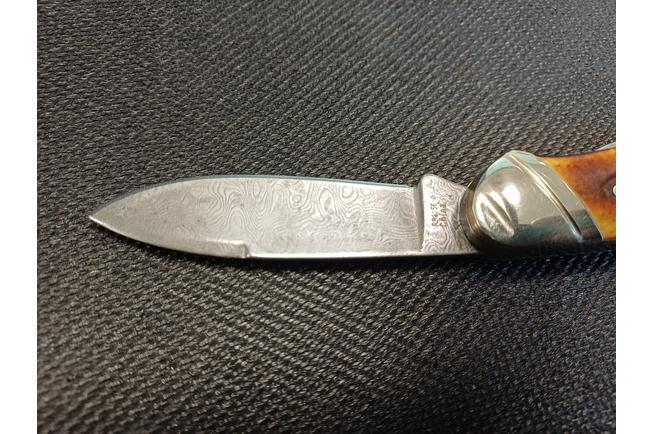 Image pour Rough Ryder Canoe Cinnamon Stag RR2156 Damascus slipjoint couteau de poche