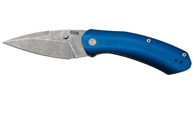 Imagen para Case Westline 36552 Blue Anodized Aluminum, Drop Point Blade S35VN, navaja