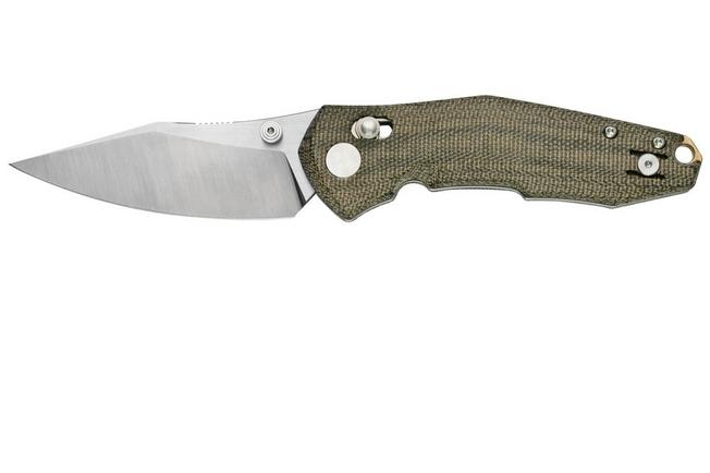 Imagen para GiantMouse ACE Nazca Green Canvas Micarta navaja, diseño Ansø en Voxnaes
