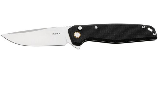 Image for Ruike P873-MB Satin 14C28N, Black Micarta, pocket knife