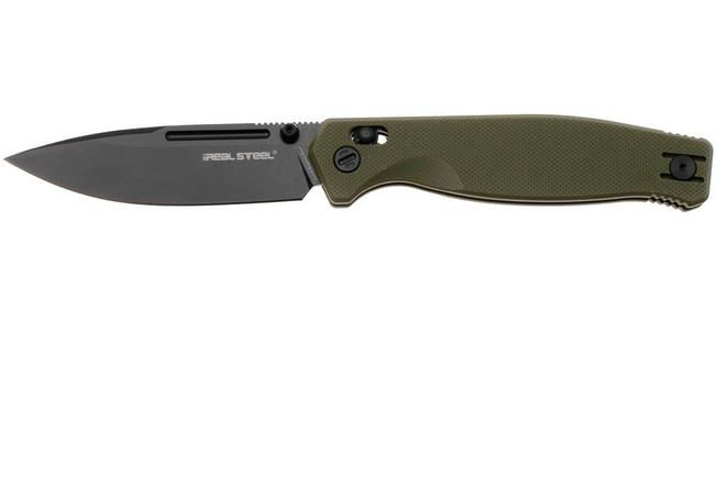 Image pour Real Steel Huginn Compact 7653GB, Black PVD VG-10, OD-Green G10 couteau de poche, Ivan Braginets design