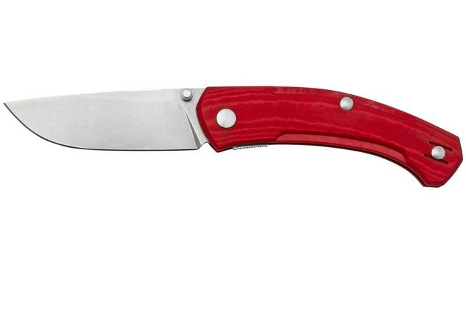 Image for GiantMouse ACE Iona V2 Red Linen Micarta Stonewashed Magnacut, pocket knife