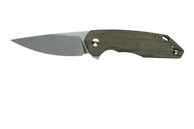 Imagen para GiantMouse ACE Corta Green Canvas Micarta navaja, Ansø y Voxnaes design