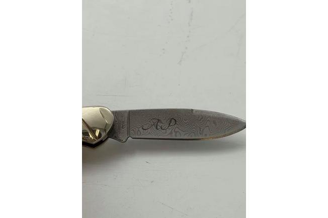 Image for Rough Ryder Canoe Cinnamon Stag RR2156 Damascus slipjoint pocket knife