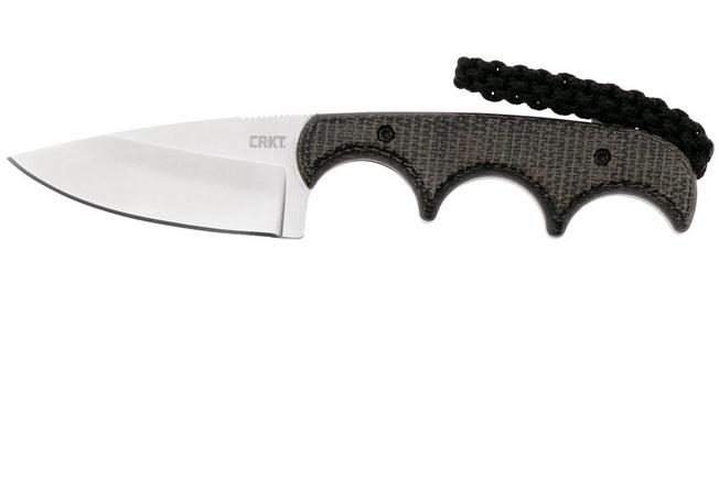 Image for CRKT Minimalist Drop Point 154CM 2384CM Black Canvas Micarta fixed knife, Alan Folts design