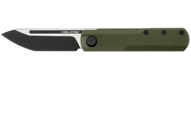 Bild für Real Steel G-Tanto EDC 7801GT Two-Tone Finish Nitro-V, OD Green G10, Slipjoint-Taschenmesser, Ostap Hel design