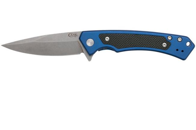 Image for Case The Marilla, Blue Anodized Aluminum, S35VN, Black G10 Inlay, 25882 pocket knife