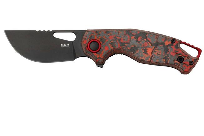 Image for MKM Vincent VCV-CLD Black PVD VANAX, Lava Flow Carbon Fibre, Red Aluminum pocket knife, Jesper Voxnaes design