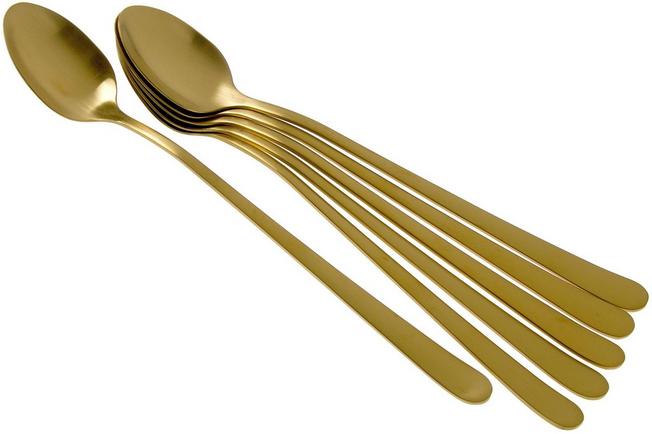 Image for Amefa Austin 1410 six sorbet spoons/Latte Macchiato spoons, matt gold