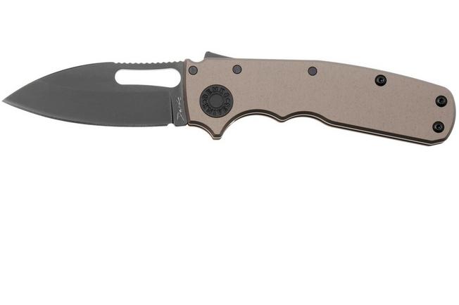 Imagen para Demko Knives Shark-Cub Shark-Lock Slicer Shark SC-20CV-BLKG10-SS Artillery Grey Anodized Aluminium, navaja