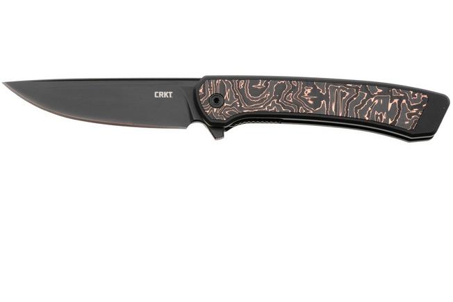 Image for CRKT Q Compact 7077CF Black DLC CPM S35VN, Black DLC Aluminum, Carbon Fiber Inlay pocket knife, Richard Rogers design