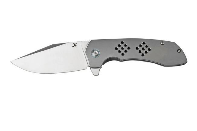 Image for Kansept Entity K1036B1 Satin, Bead Blasted Titanium pocket knife, Nalu Knives design