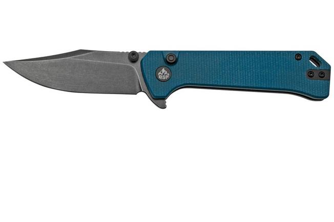 Imagen para QSP Grebe QS147-B2, 14C28N Clippoint negro Micarta azul, navaja