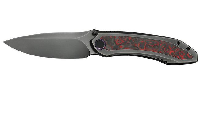 Bild für WE Knife Winsome WE23092-4 Polished Gray, Polished Gray Titanium Lava Flow Fat Carbon Inlay, Taschenmesser