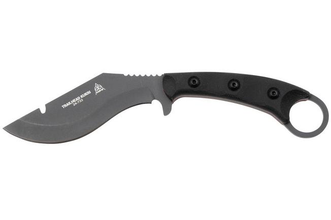 Image for TOPS Knives Trailhead Kukri TDKR-01, 1095 Sniper Gray, Black Canvas Micarta, survival knife, Jason Swain design