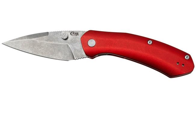 Bild für Case Westline 36551 Red Anodized Aluminum, Drop Point Blade S35VN, Taschenmesser